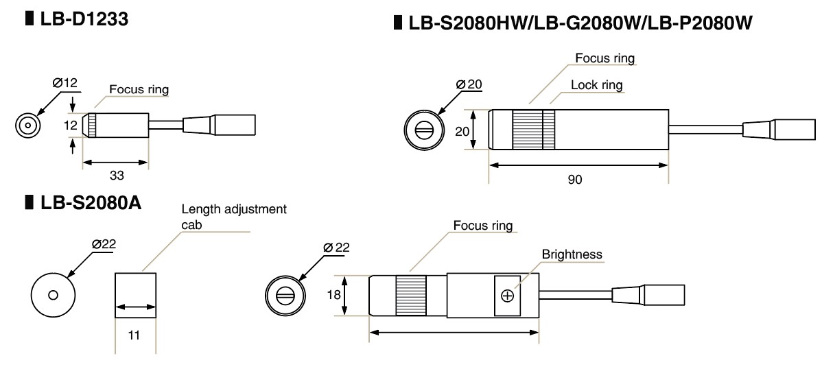 dimension laser module lb series