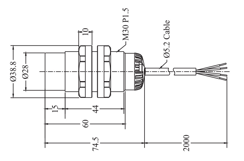 kc3035 kp2 riko capacitive proximity sensor dimension